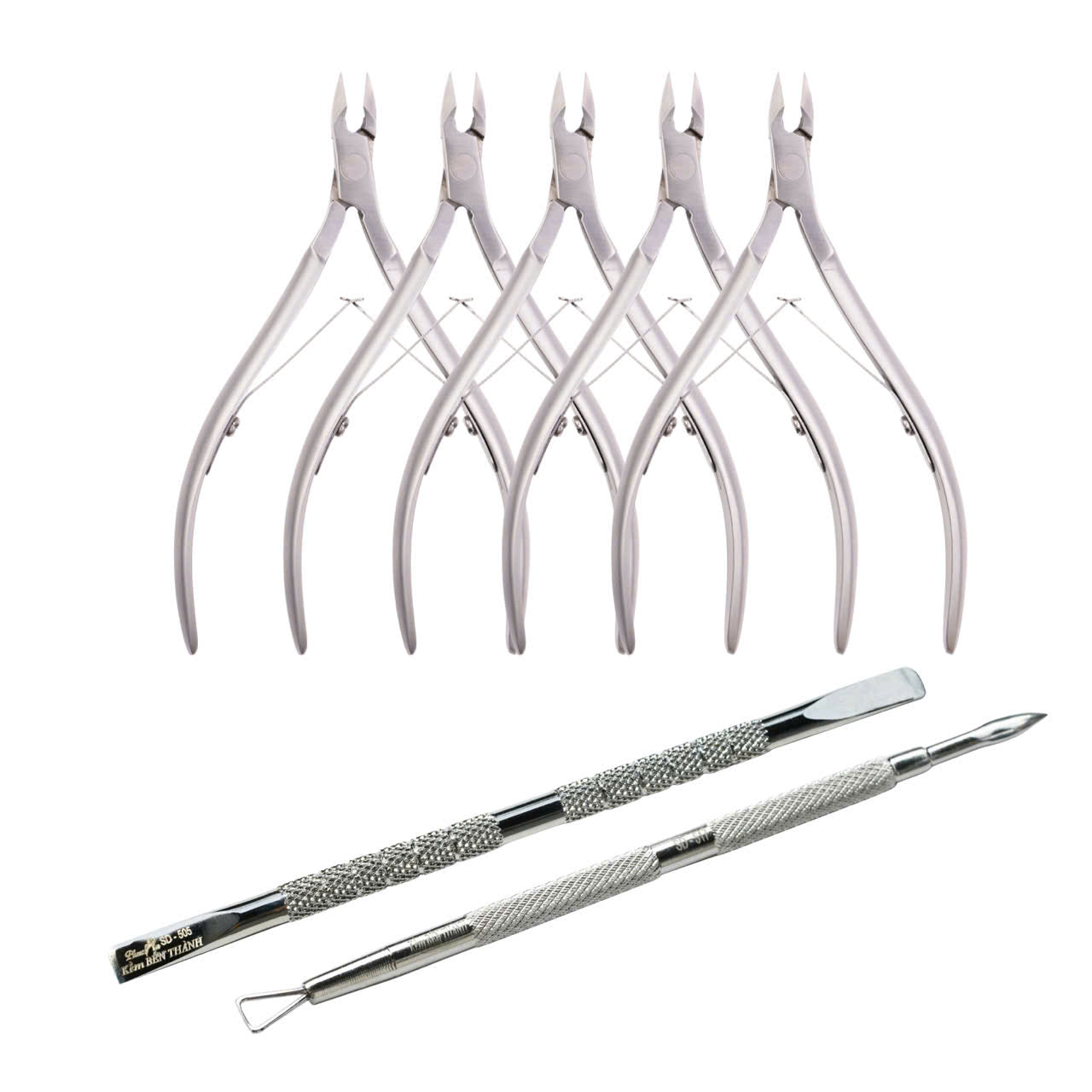 Combo - 5× KD-07 JAW16 Cuticle Nippers + SD505 & SD517 Cuticle Pushers